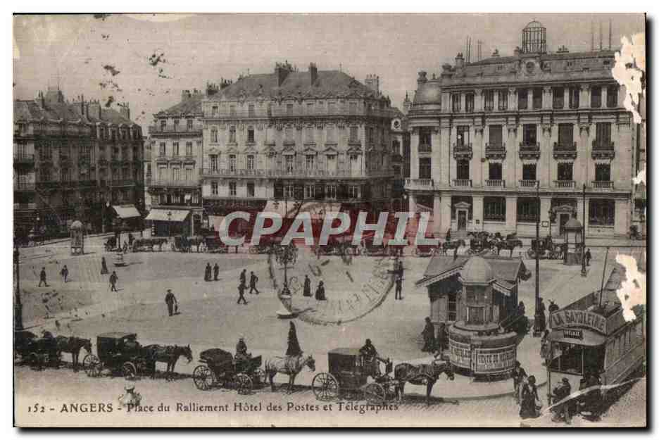 CPA Angers Place du Ralliement Hotel des Postes et Telegraphes