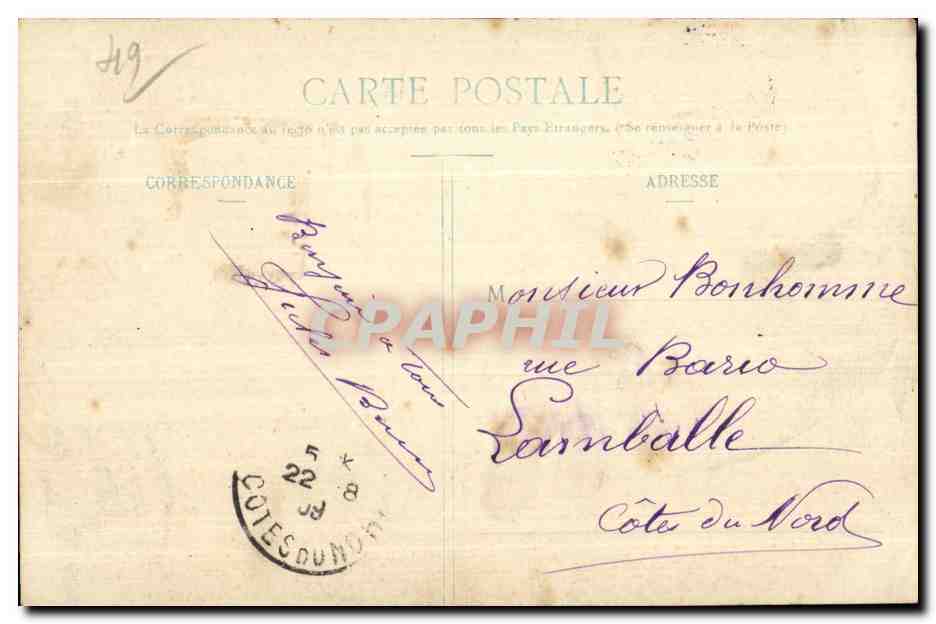 CPA Angers Vue Generale Prise Du Pont la Haule Chaine Bateau  — Rückseite