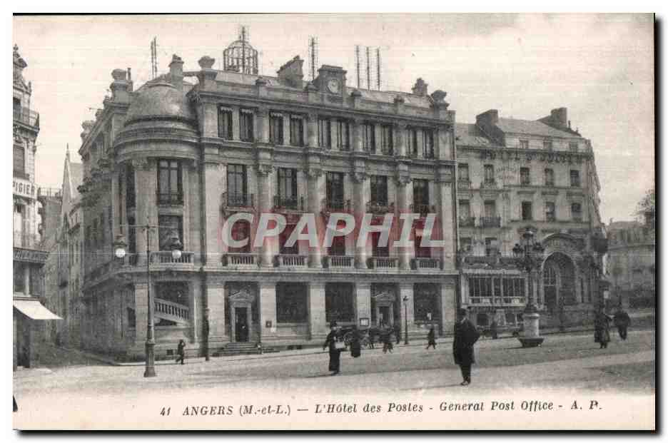 CPA Angers (M et L) L Hotel des Postes General Post Office
