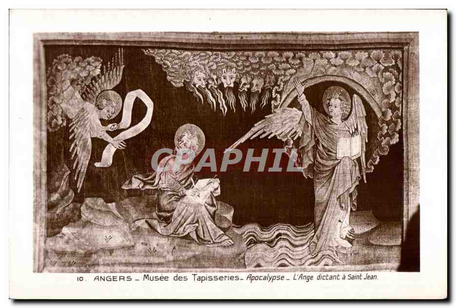 CPA Angers Musee des Tapisseries Apocalypse L Anges dictant a saint Jean