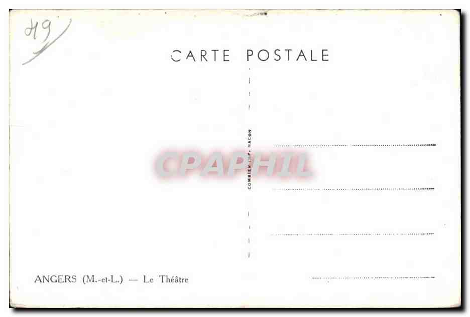 CPA Angers (M et L) Le Theatre — Rückseite