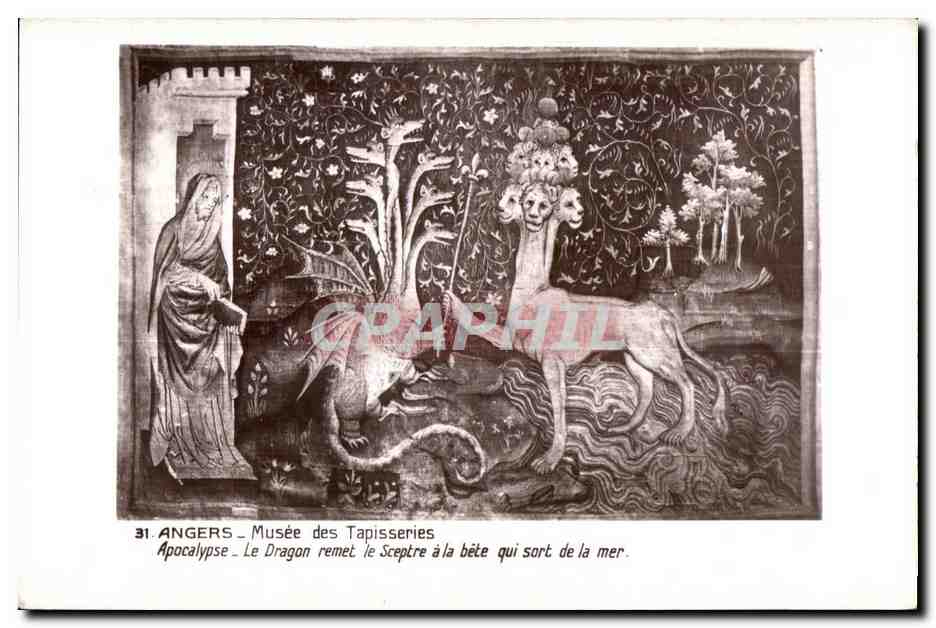 CPA Angers Musee des Tapisseries Apocalypse Le Dragon remet le Sceptre a la bete qui sort de la mer