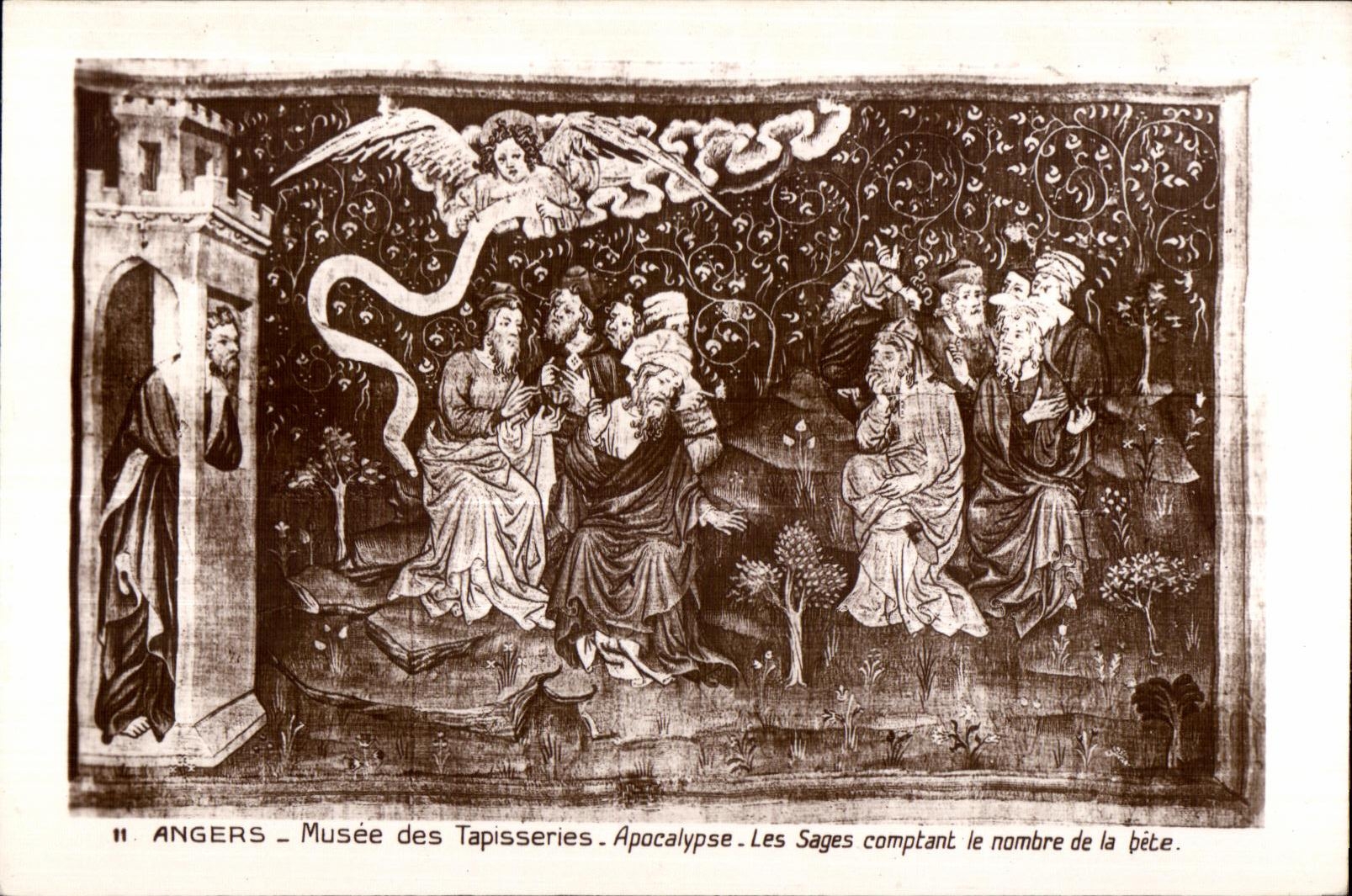 CPA Angers Musee des Tapisseries Apocalypse Le Sages comptant le nombre de la bite