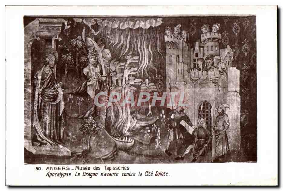 CPA Angers Musee des Tapisseries Apocalypse Le Dragon S avance contre la Cite Sainte