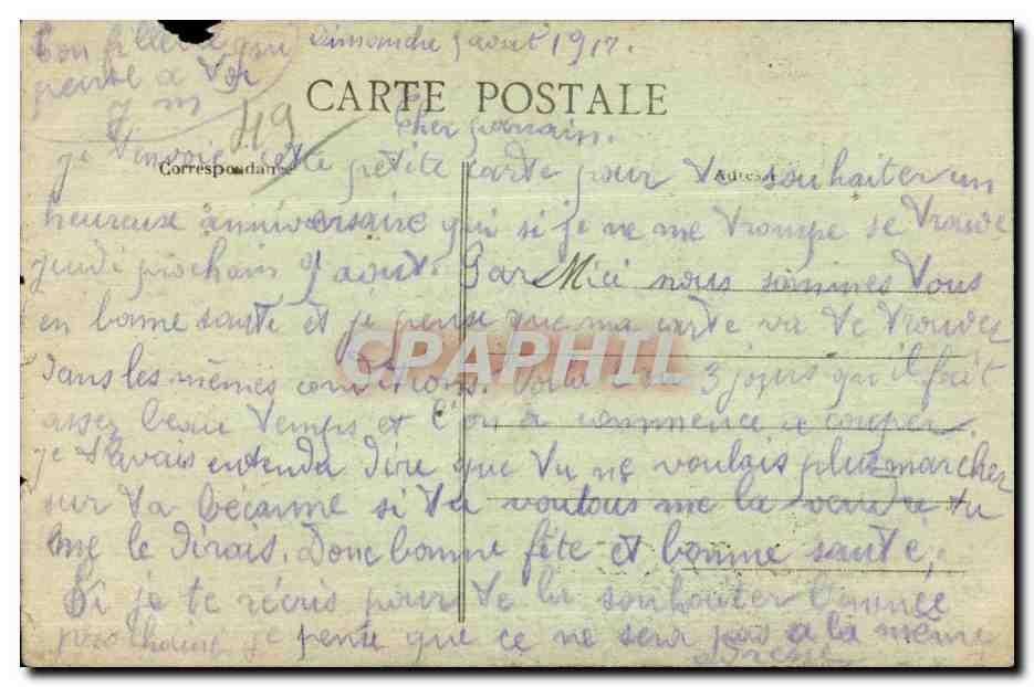 CPA J arrive a Angers et pense a vous Train gare — Rückseite