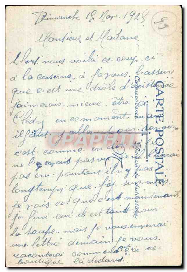 CPA Angers Caserne du Genie Militaria — Rückseite