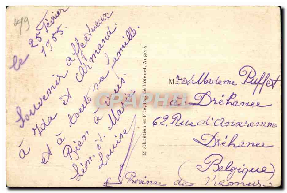 CPA Le Lion D Angers (M et L) Chateau de l Iste Brland — Rückseite