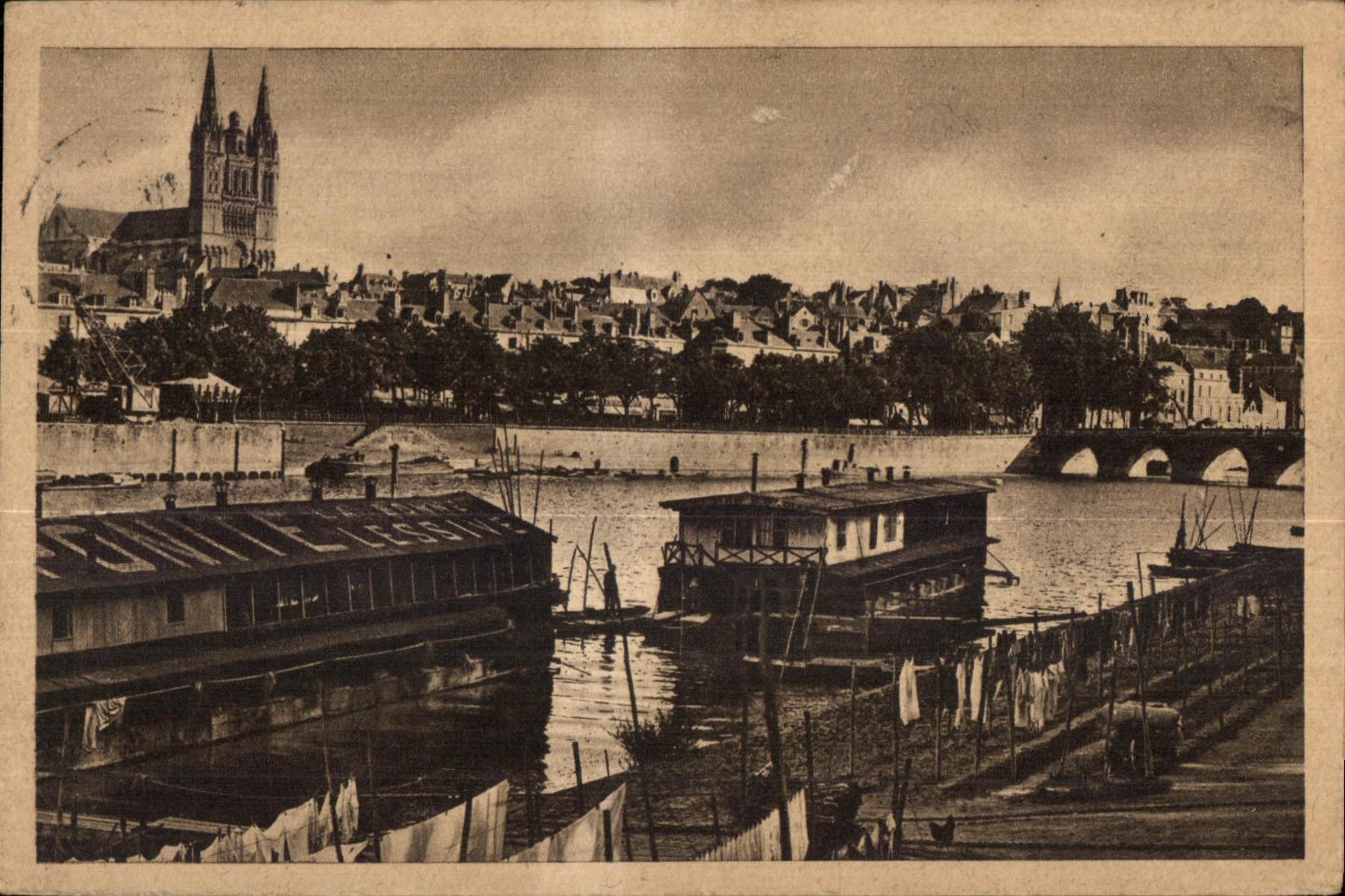 CPA Angers La Maine la Cathedrale et le Chateau