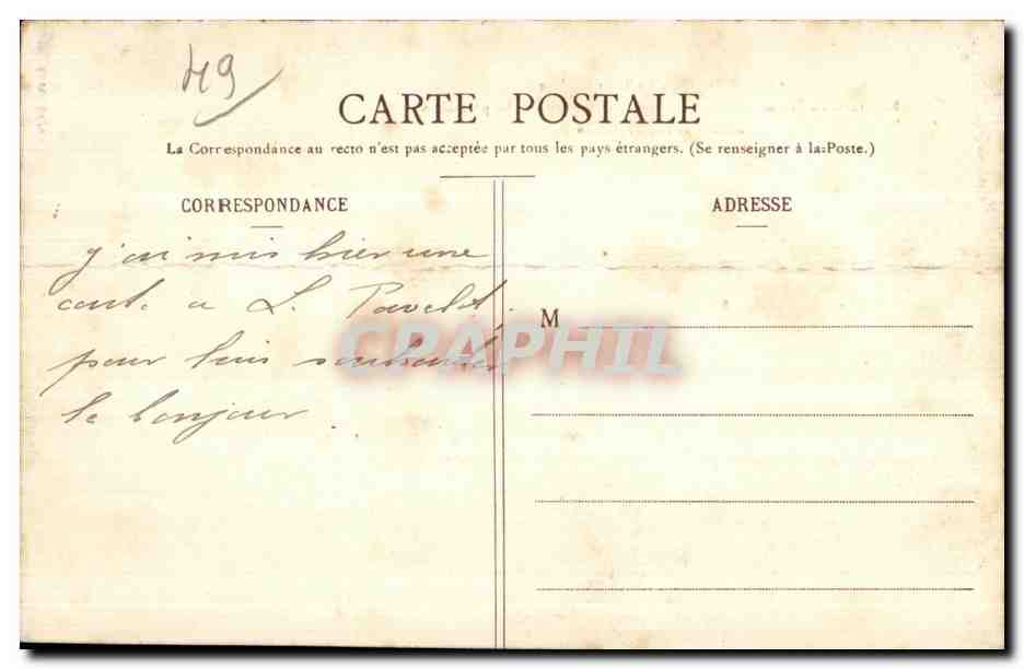CPA Angers La Tour Guillou Seul reste du fortin de la Basse Chaine detruit Pendant les Premieres annees de la Revolution — Rückseite