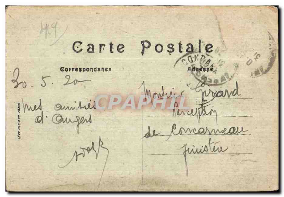 CPA AngersPlace Du Ralliement Et Hotel Des Postes — Verso