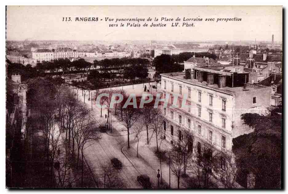 CPA Angers Vue panoramique de la Place de Lorraine avec perspective vers le Palais de Justice
