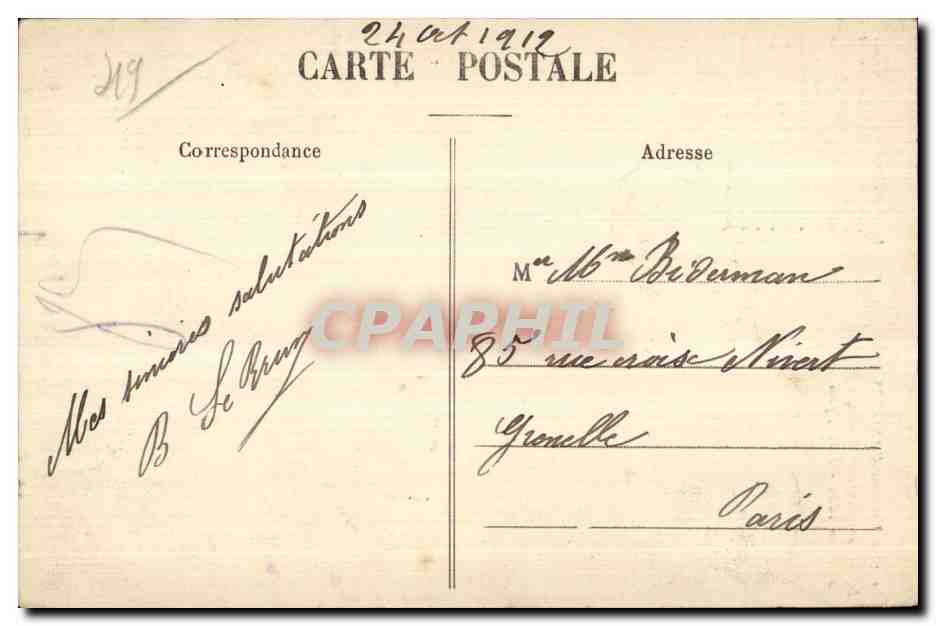 CPA Environs d Angers Monument eleve sur la Roche de Murs en 1889 — Rückseite