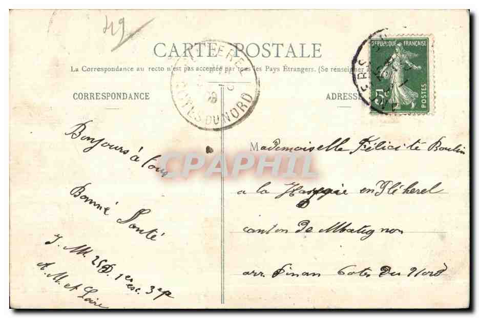 CPA Angers caserne du 25 dragons Militaria  — Rückseite