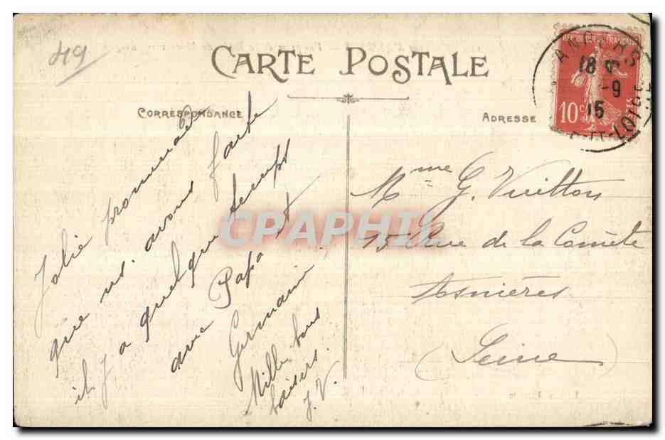 CPA Environs d angers vue prise de la rocbe de murs vers erigne — Rückseite
