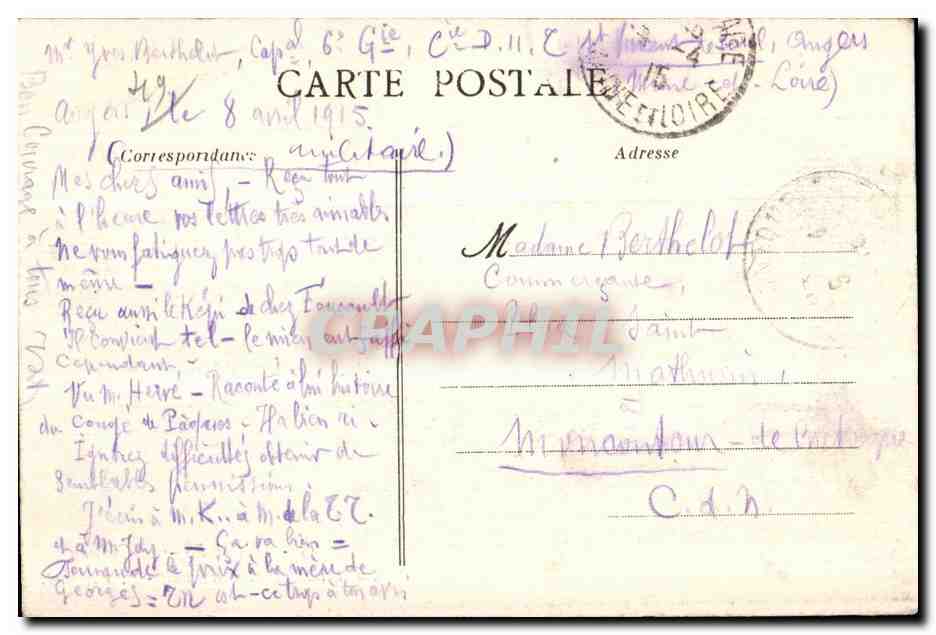 CPA Angers le chateau vue principale et d ensemble  — Rückseite