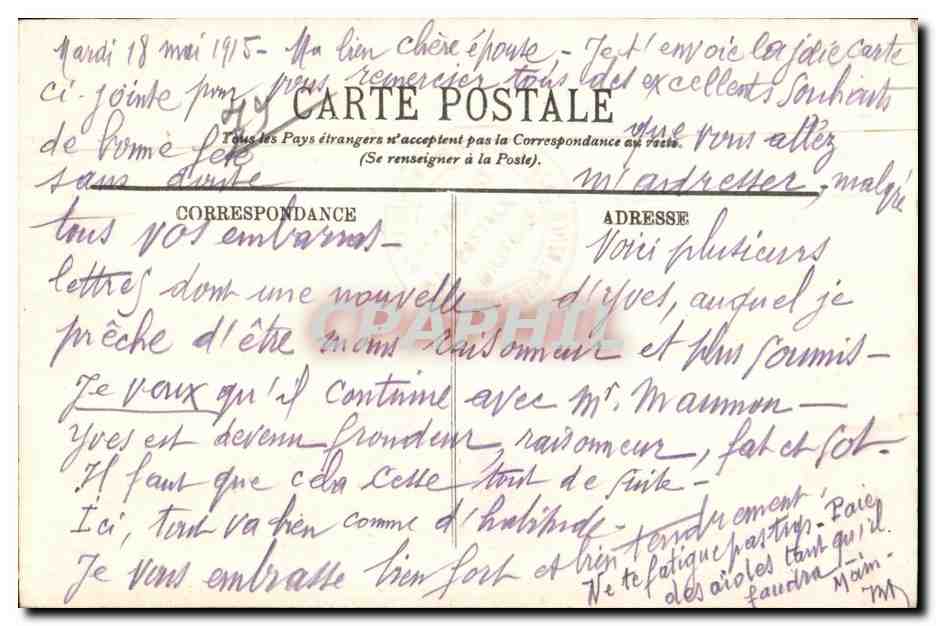CPA Angers le theatre et la place du ralliement — Rückseite