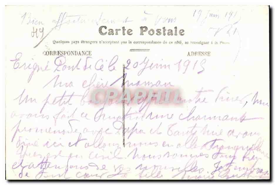 CPA Angers galerie david — Rückseite
