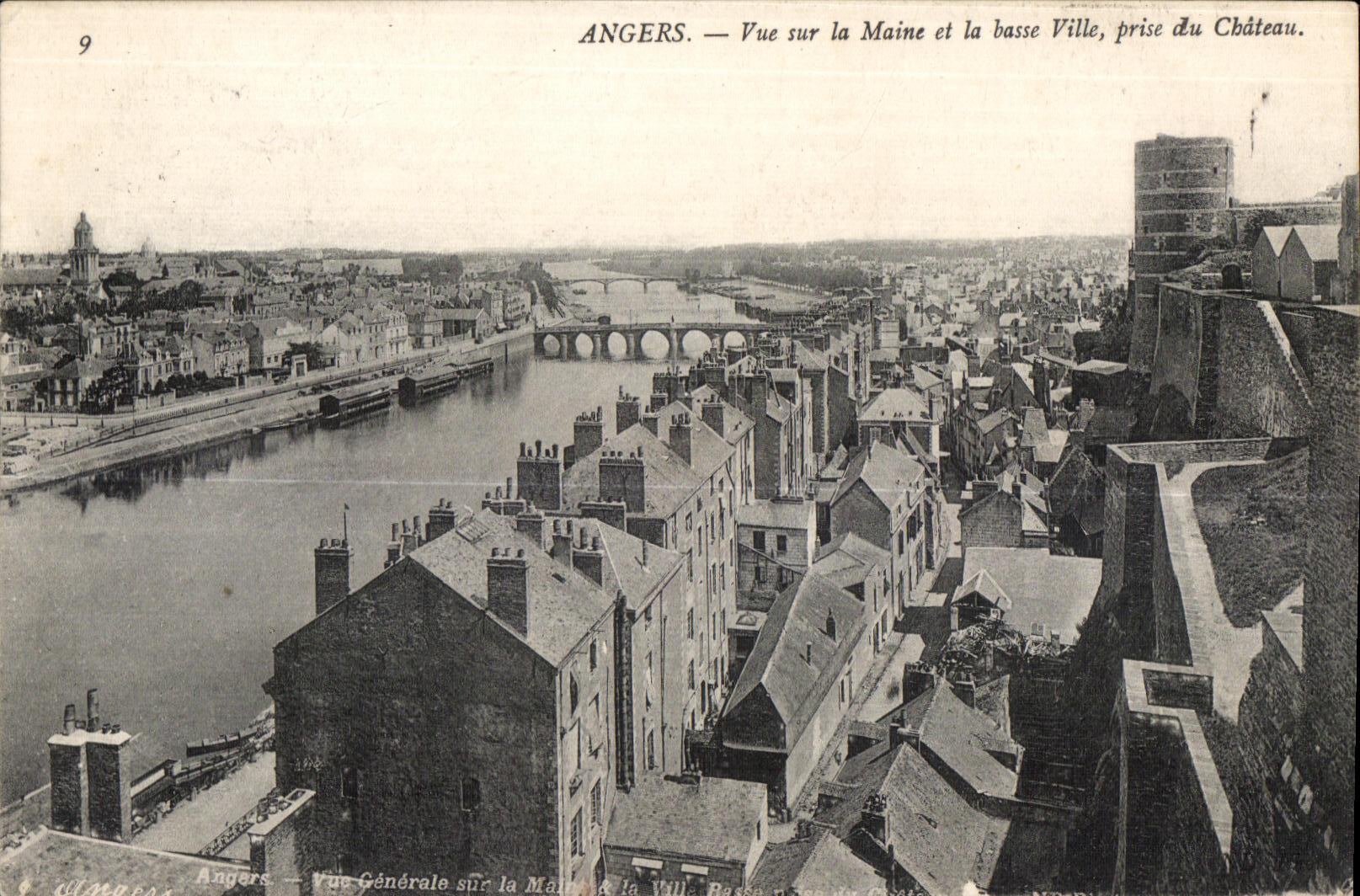 CPA Angers vue dur la maine et la basse ville prise du chateau