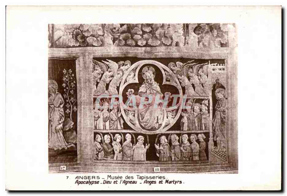 CPA Angers musee des tapisseries apocalypse dieu et agneau anges et martyrs