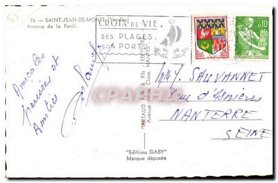 Place centrale de Gaby — rond-point avec drapeaux — Éditions Gaby — Verso