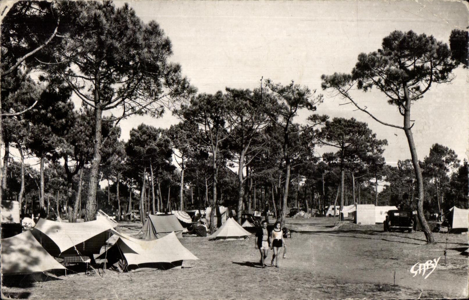 Tarjeta postal semimoderna San Juan de Monts (Vendée) El Campo de los Campistas Campamento