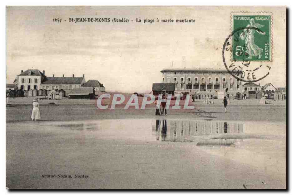 St-Jean-de-Monts (Vendée) — La plage à marée montante — Artaud-Nogais, Nantes