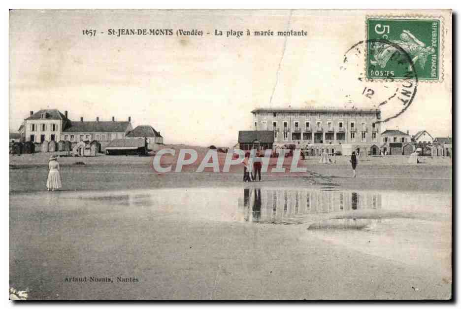 CPA St Jean de Monts (Vendee) La plage a maree montante