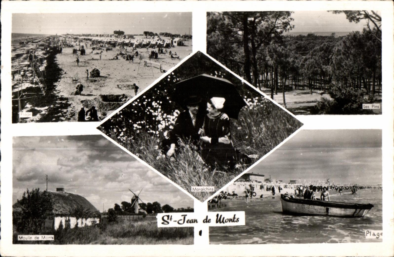 St-Jean de Monts — Plage, Les Pins, Moulin de Monts, Maraichins — Éditions Gil-Guheny