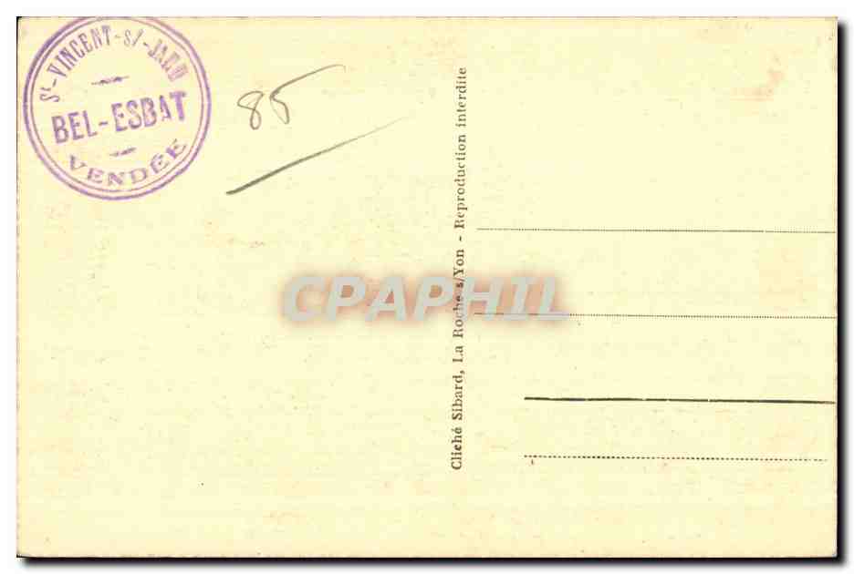 CPA St Vincent Sur Jard (Vendee) Le Salon de Mr G Clemenceau a gauche peau du tigre que Mr G Clemenceau lors de son — Rückseite