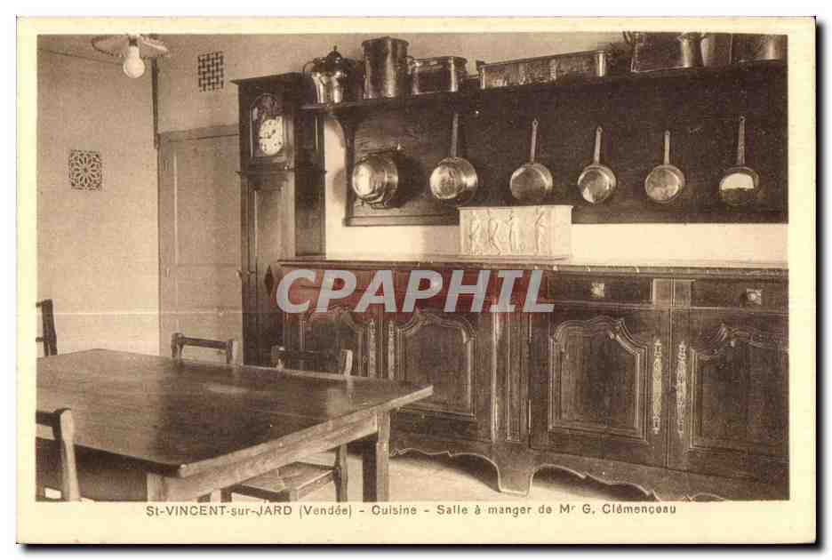 CPA St Vincent Sur Jard (Vendee) Cuisine Salle a manager de Mr G Clemenceau