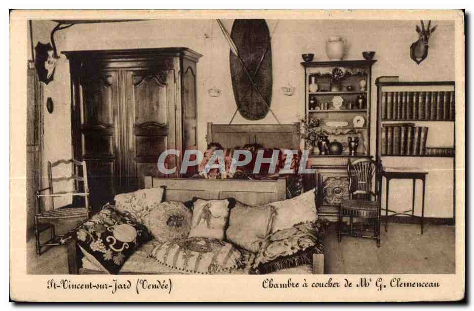 CPA St Vincent sur Jard (Vendee) ebambre a coucher de M G Clemenceau