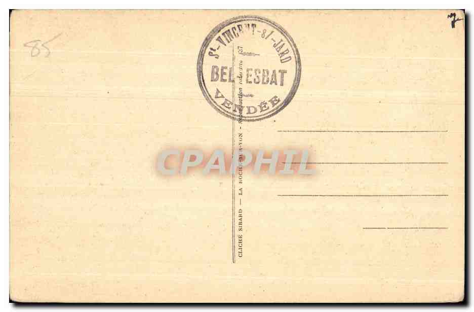 CPA St Vincent sur Jard (Vendee) ebambre a coucher de M G Clemenceau — Back