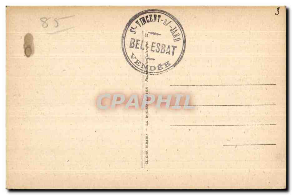 CPA St Vincent sur Jard (Vendee) Buste de M G Clemenceau — Back