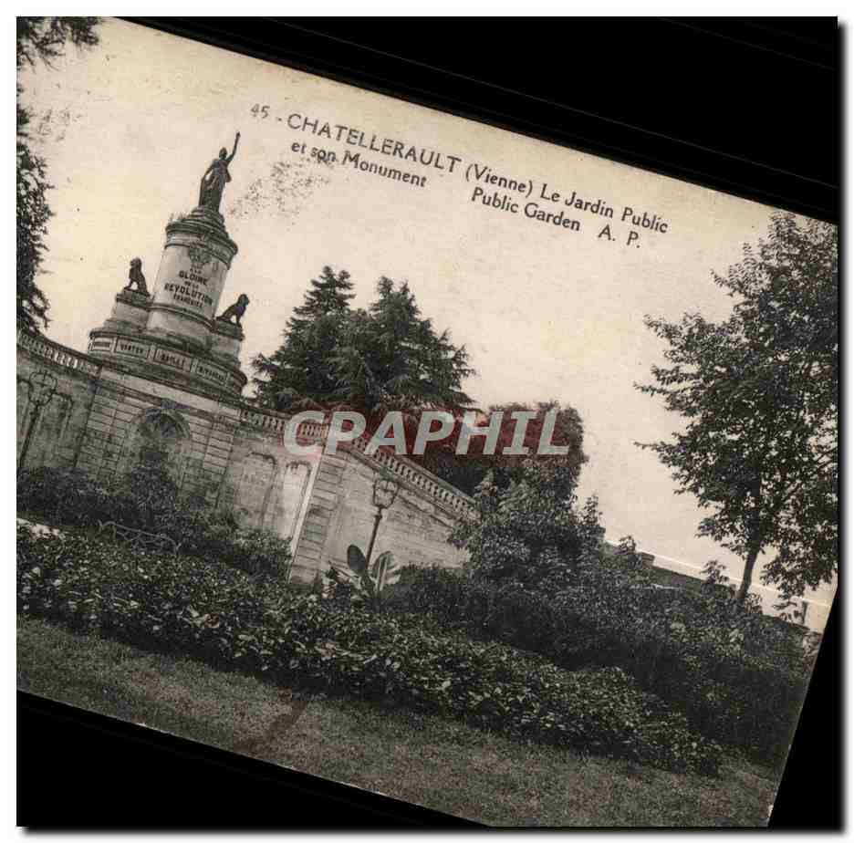 Châtellerault (Vienne) — Le Jardin Public et son Monument à la Gloire de la Révolution Française — A.P. n°45