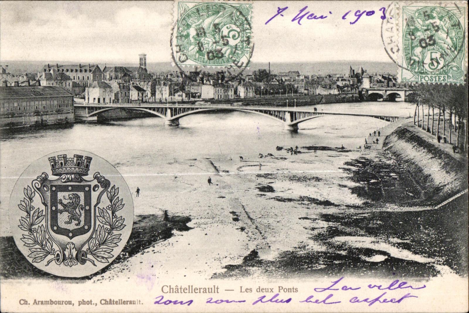 Châtellerault — Les deux Ponts — Ch. Arambourou, phot., Châtellerault