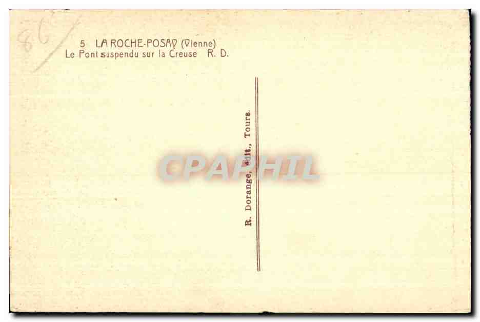 CPA La Vienne Roche Posay Le Pont Suspendu sur la Creuse R D — Back