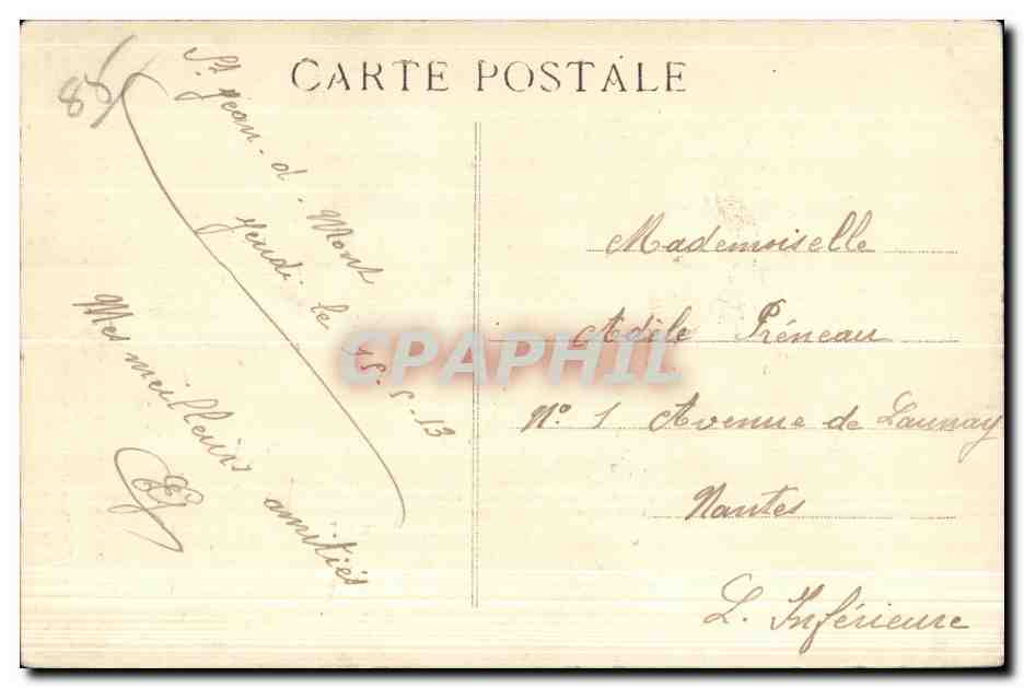 CPA Challans et ses Environs (Vendee) Le Maraichinage Prise du Parapluie Folklore Costume — Verso