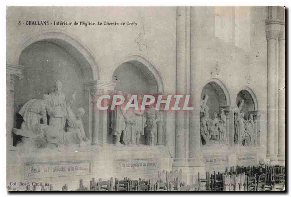 CPA Challans interieur de I eglise le chemin de creix 