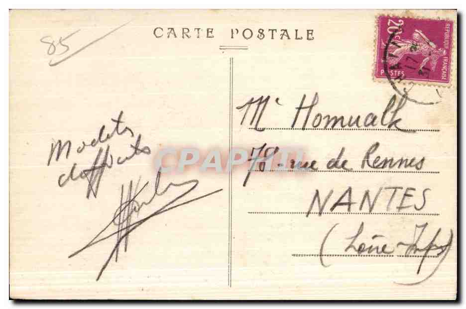 La Danza de los Pequeños Agricultores — Croix-de-Vie — Coll. Bautain, n° 167 — Reverso