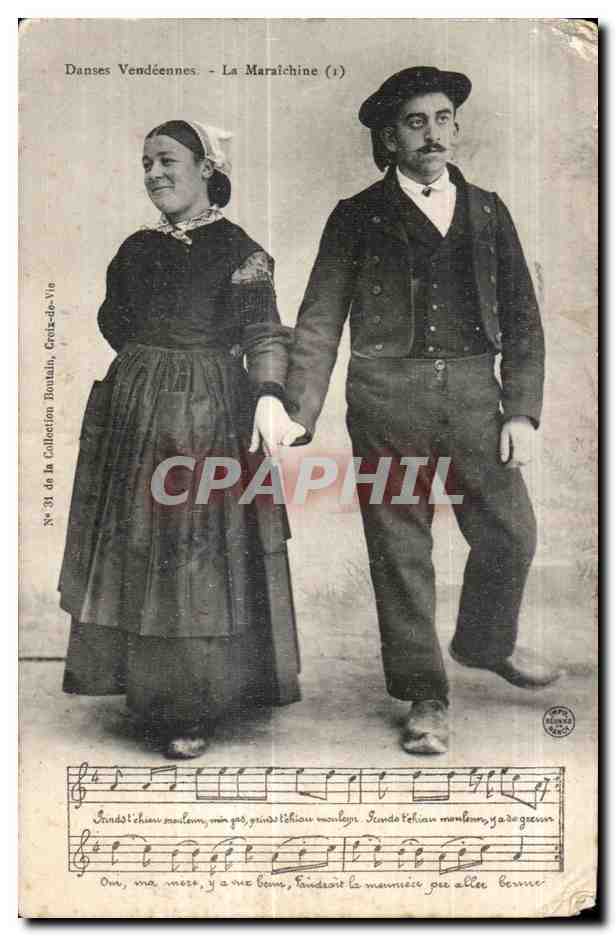 CPA Danses vendeennes la maraichine Folklore Costume