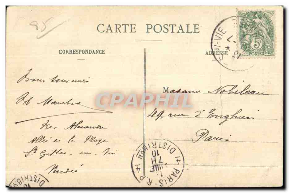 CPA Au pays maraichin st re m aimes crache me dams la goule et pis dis que to vu Folklore Costume — Verso