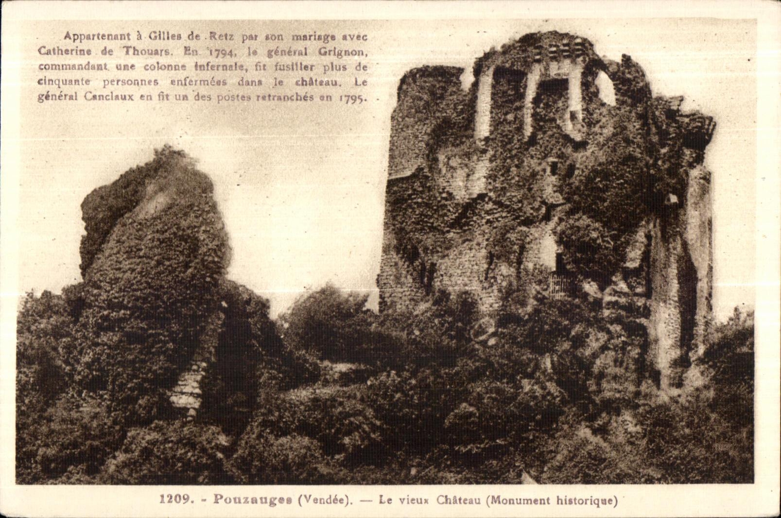 CPA Pouzauges (Vendee) le vieux chateau (MOnument historique)