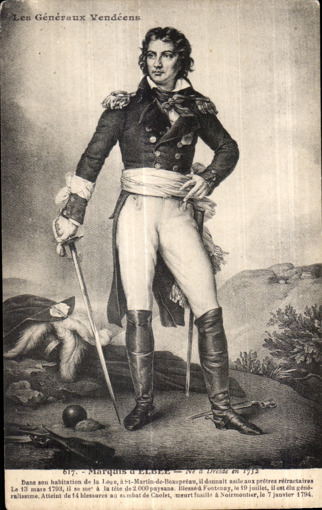 CPA Les Generale Vendeens Marquis a Elbee Ne a Dresde Dresden en 1752