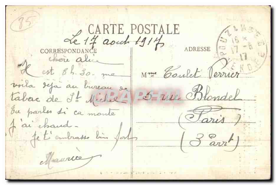La Tour de St-Michel-Mont-Mercure — Fontenay-le-Comte, Vendée — Collection A. Robla, n° 01598 — Verso