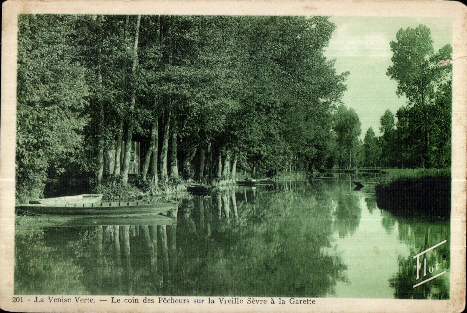 La Venise Verte — Le coin des Pêcheurs sur la Vieille Sèvre à la Garette — Édition Artistique Carrière, n°201