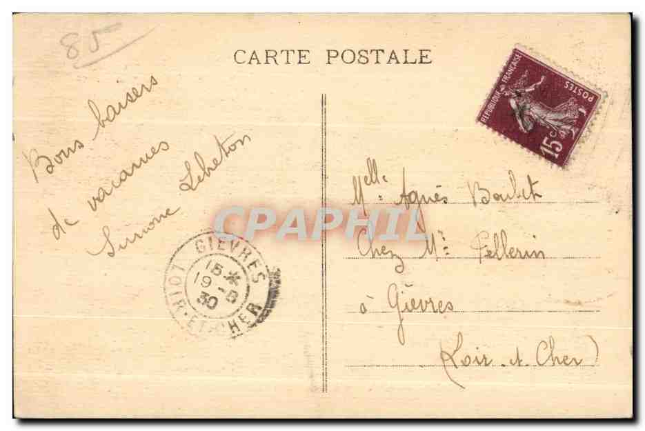 CPA Le Marais Poitevin La Vieille Sevre au Gue de Magne — Rückseite
