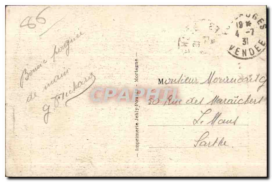 CPA Vendee La Chaire du Bienheureux de Montfort — Rückseite