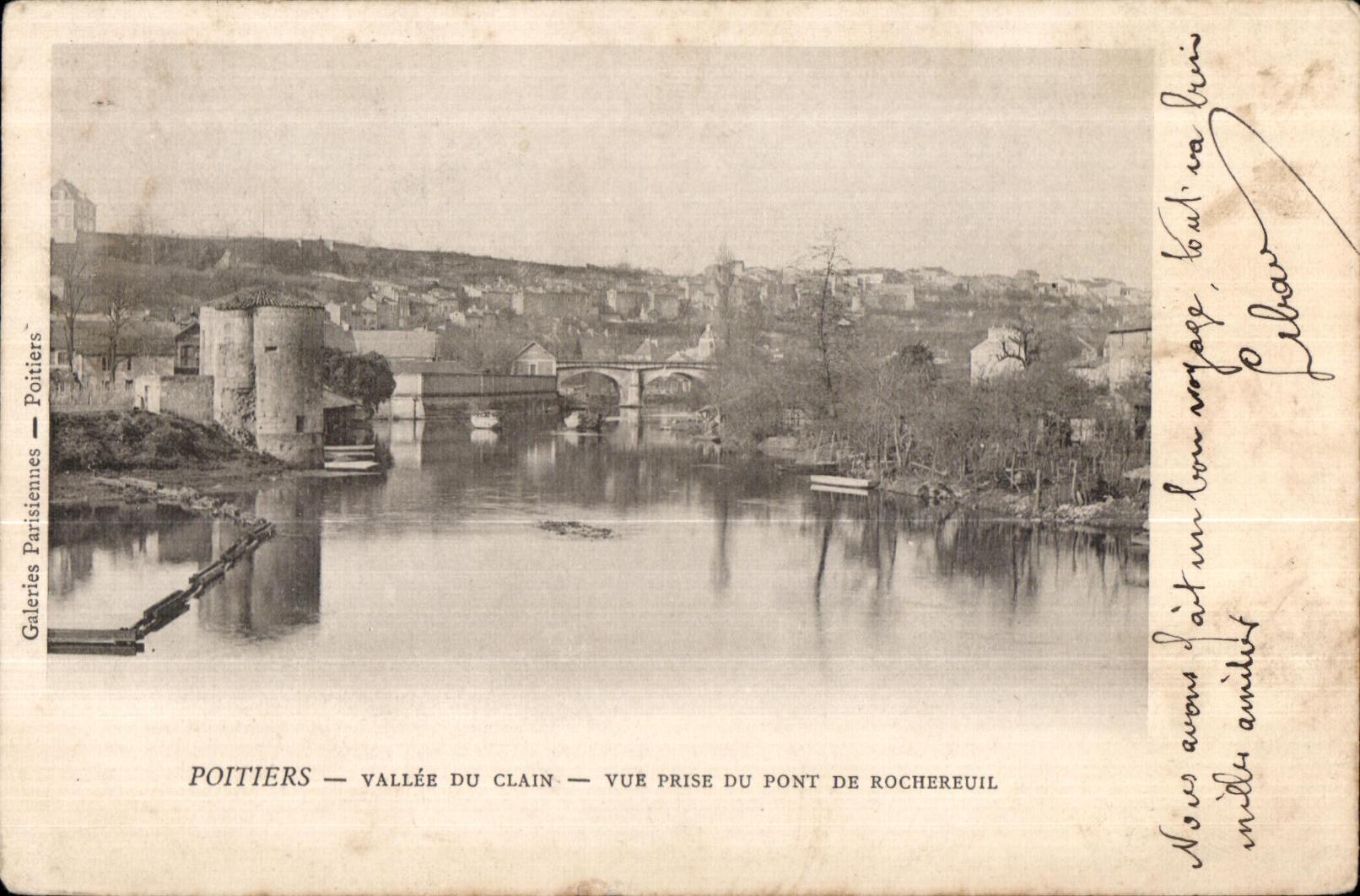Poitiers — Vallée du Clain — Vue prise du pont de Rochereuil — Galeries Parisiennes Poitiers