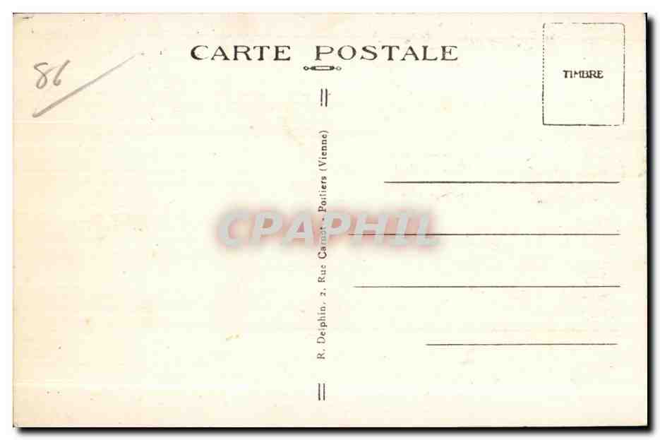 Poltiers — Place d'Armes — Hôtel de Ville — R. D. — Back