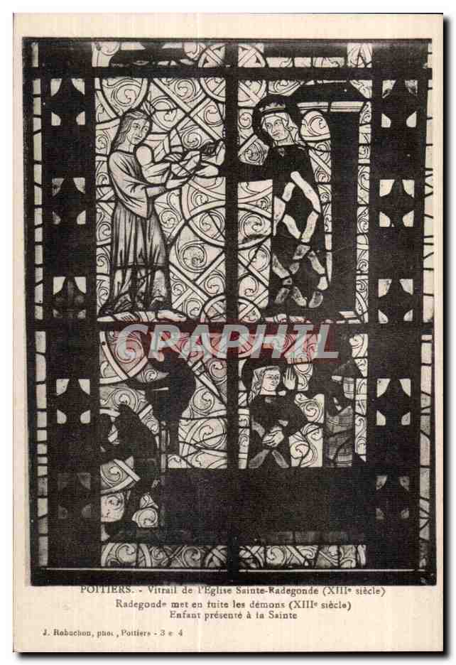 Pottiers — Vitrail de l'église Sainte-Radegonde (XIIIe siècle) — J. Robuchon, Pottiers - 3 e 4